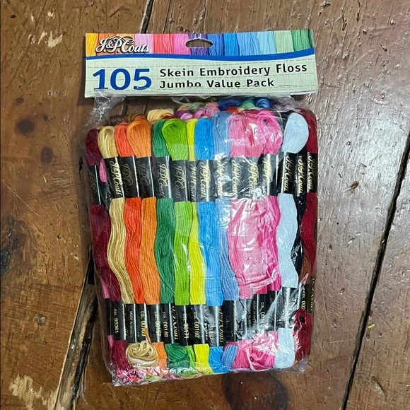 J&P Coats 105 Skein Embroidery Floss Pack - Picture 1 of 1